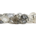 13 - 17mm Tourmalinated Quartz Faceted Coins 8 inch 14 beads - The Bead Traders