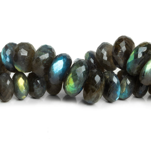 13-20mm Labradorite Faceted Rondelles 7.5 inch 23 beads