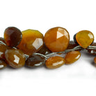 13 - 24mm Yellow Chalcedony Faceted Hearts 7.5 inch 11 beads - The Bead Traders