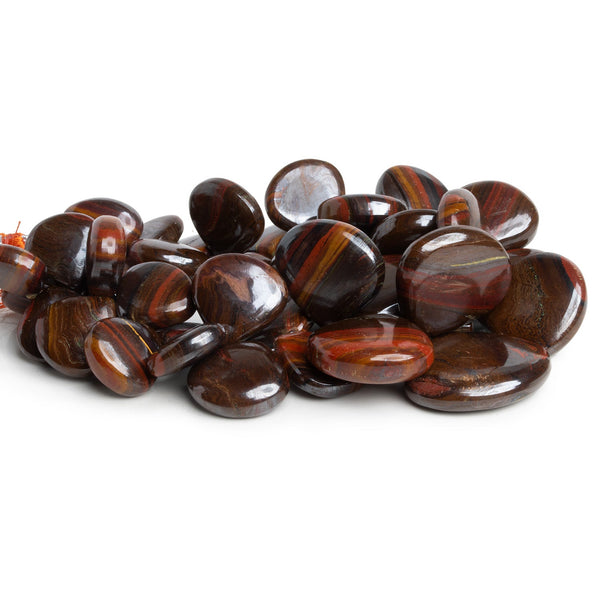13-26mm Tiger Iron Plain Hearts 9 inch 40 beads