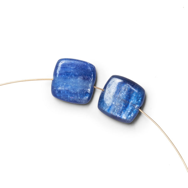 13mm Ceylon Blue Kyanite Plain Squares - Set of 2