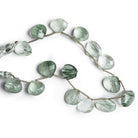13mm Green Tourmalinated Quartz Faceted Hearts 8 inch 15 beads - The Bead Traders