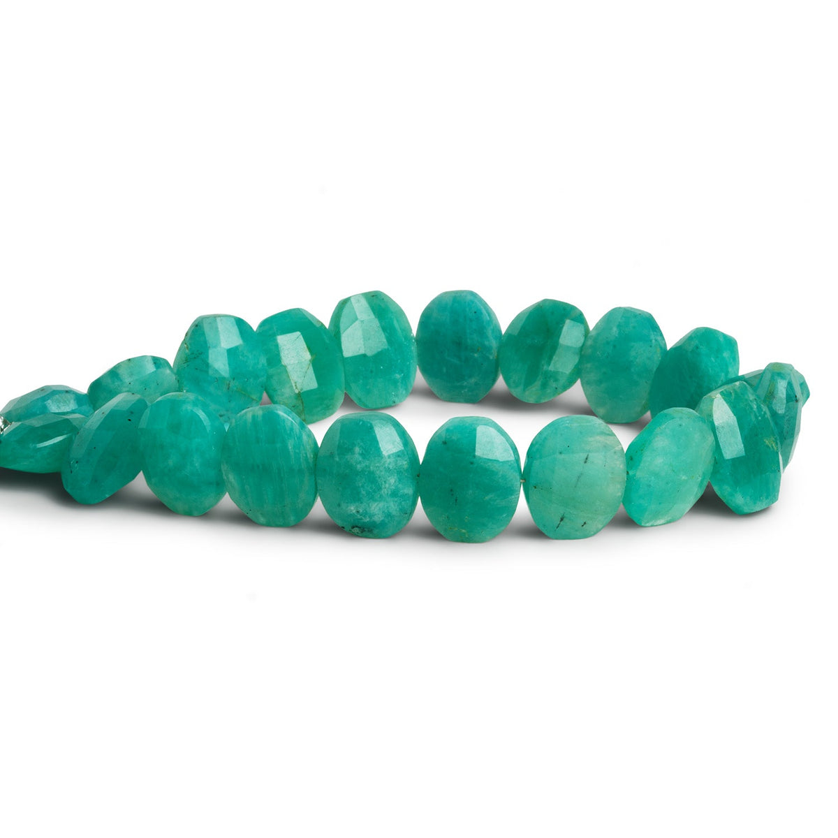 13x10mm Amazonite Faceted Cushions 8 inch 19 beads - The Bead Traders