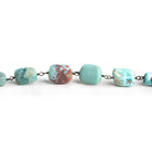 13x10mm Larimar Plain Nugget Black Gold Chain 17 beads - The Bead Traders