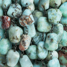 13x10mm Larimar Plain Nugget Black Gold Chain 17 beads - The Bead Traders