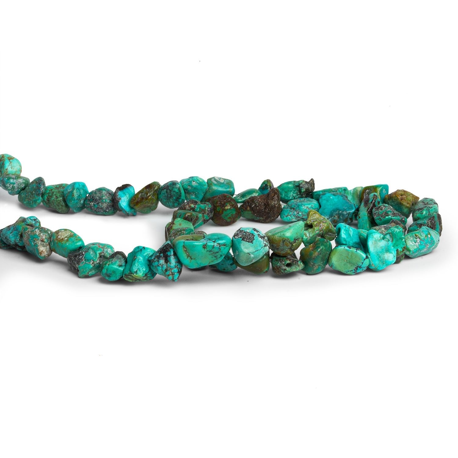 13x10mm Natural Chinese Turquoise Nuggets 15 inch 38 beads - The Bead Traders