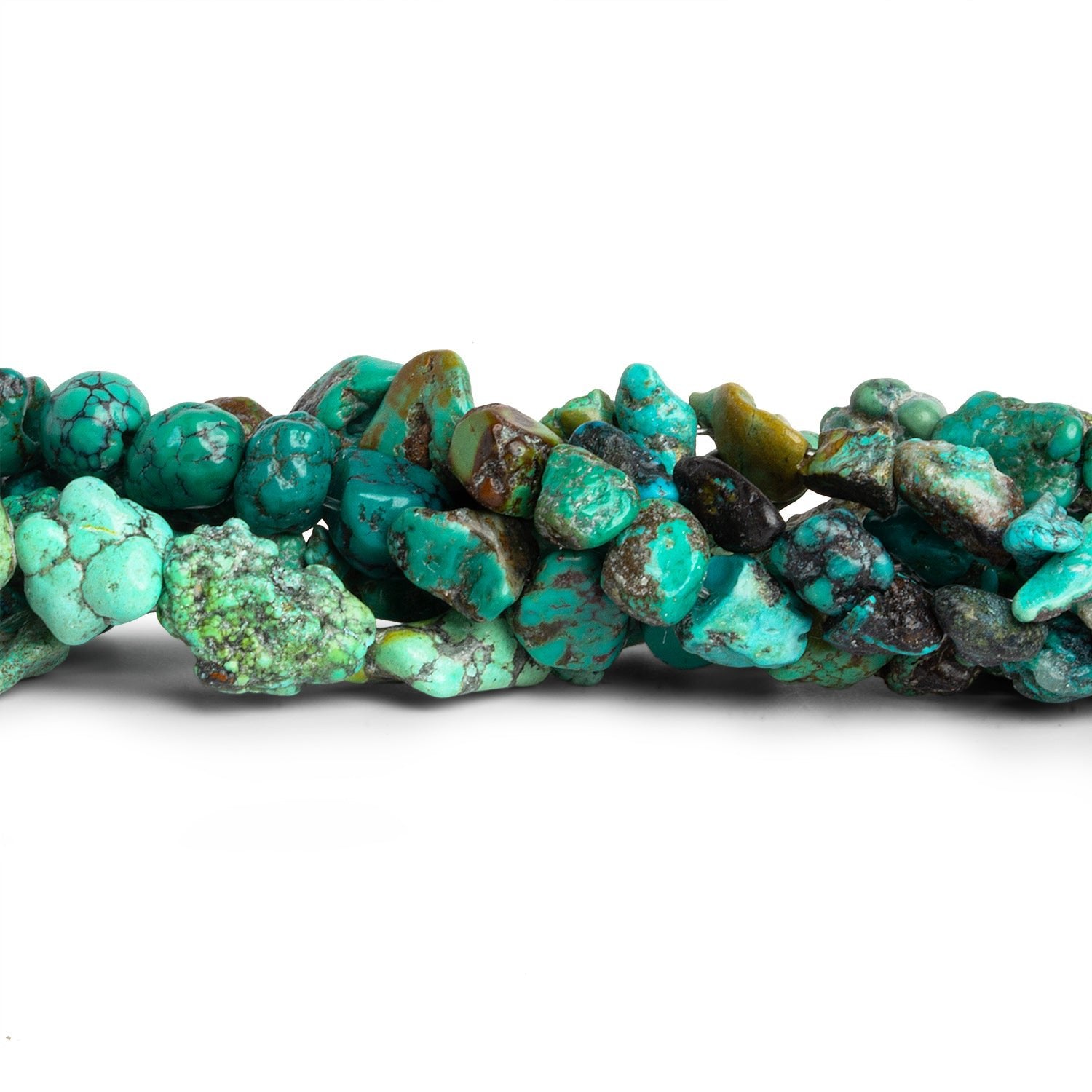 13x10mm Natural Chinese Turquoise Nuggets 15 inch 38 beads - The Bead Traders