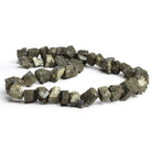 13x10mm Natural Pyrite Large Natural Crystals 15 inch 33 beads - The Bead Traders