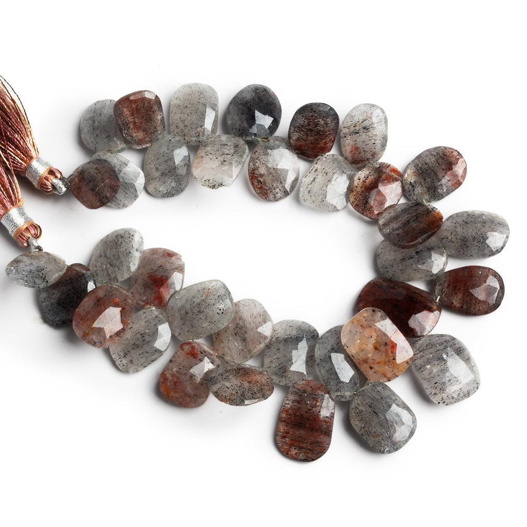 13x10mm Rutilated Quartz Faceted Nuggets 7.5 inch 34 beads - The Bead Traders