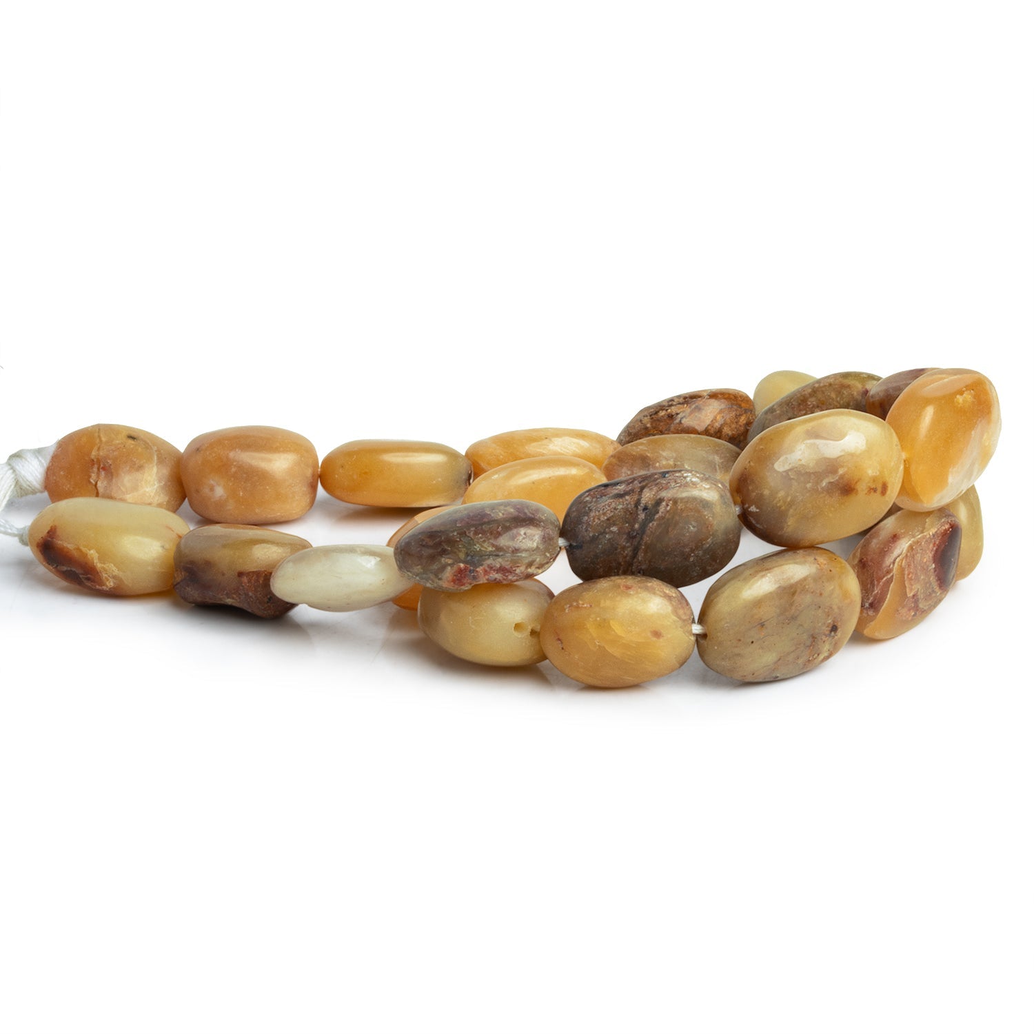 13x10mm Yellow Opal Plain Ovals 12 inch 23 beads - The Bead Traders