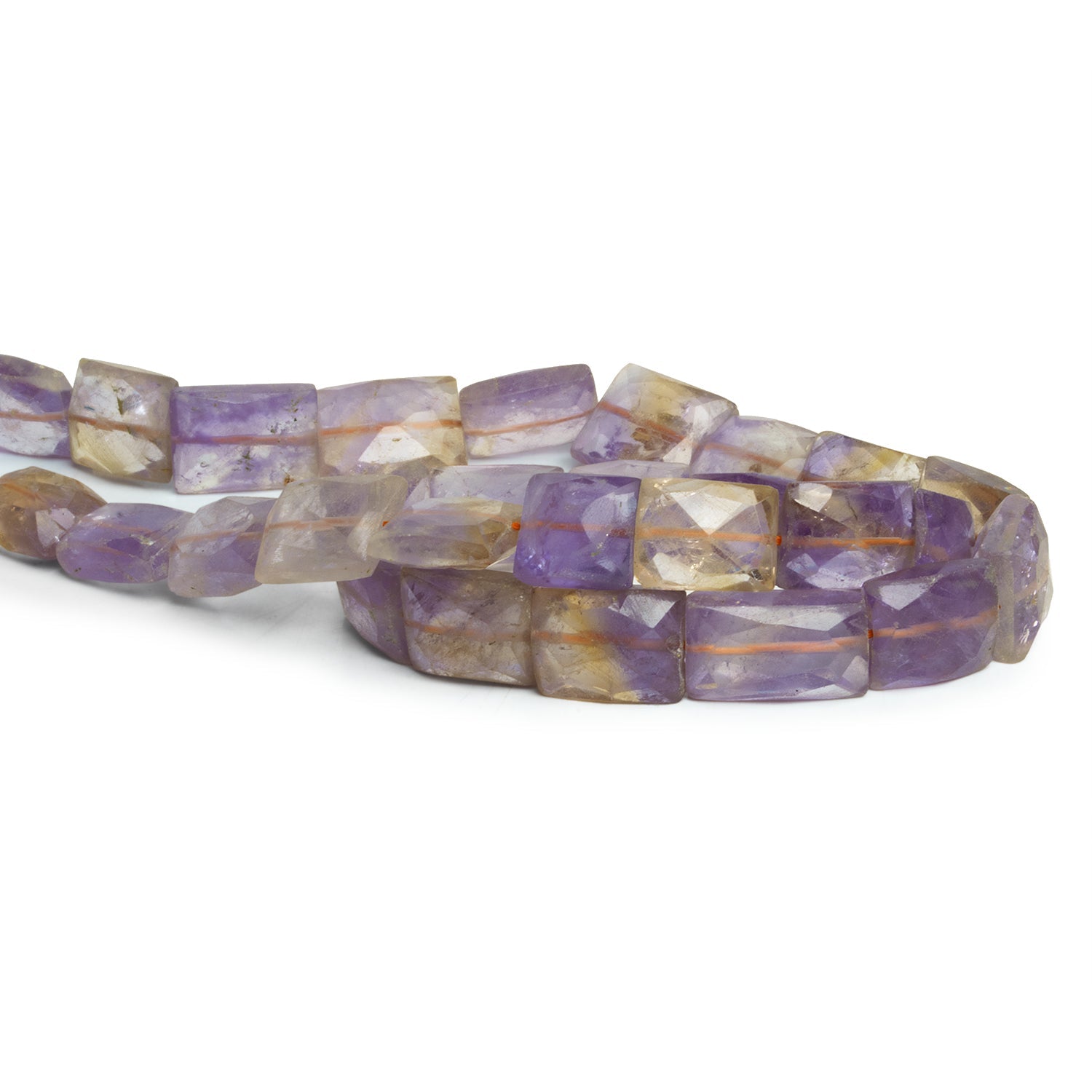13x11mm Ametrine Faceted Rectangles 15 inch 28 beads - The Bead Traders