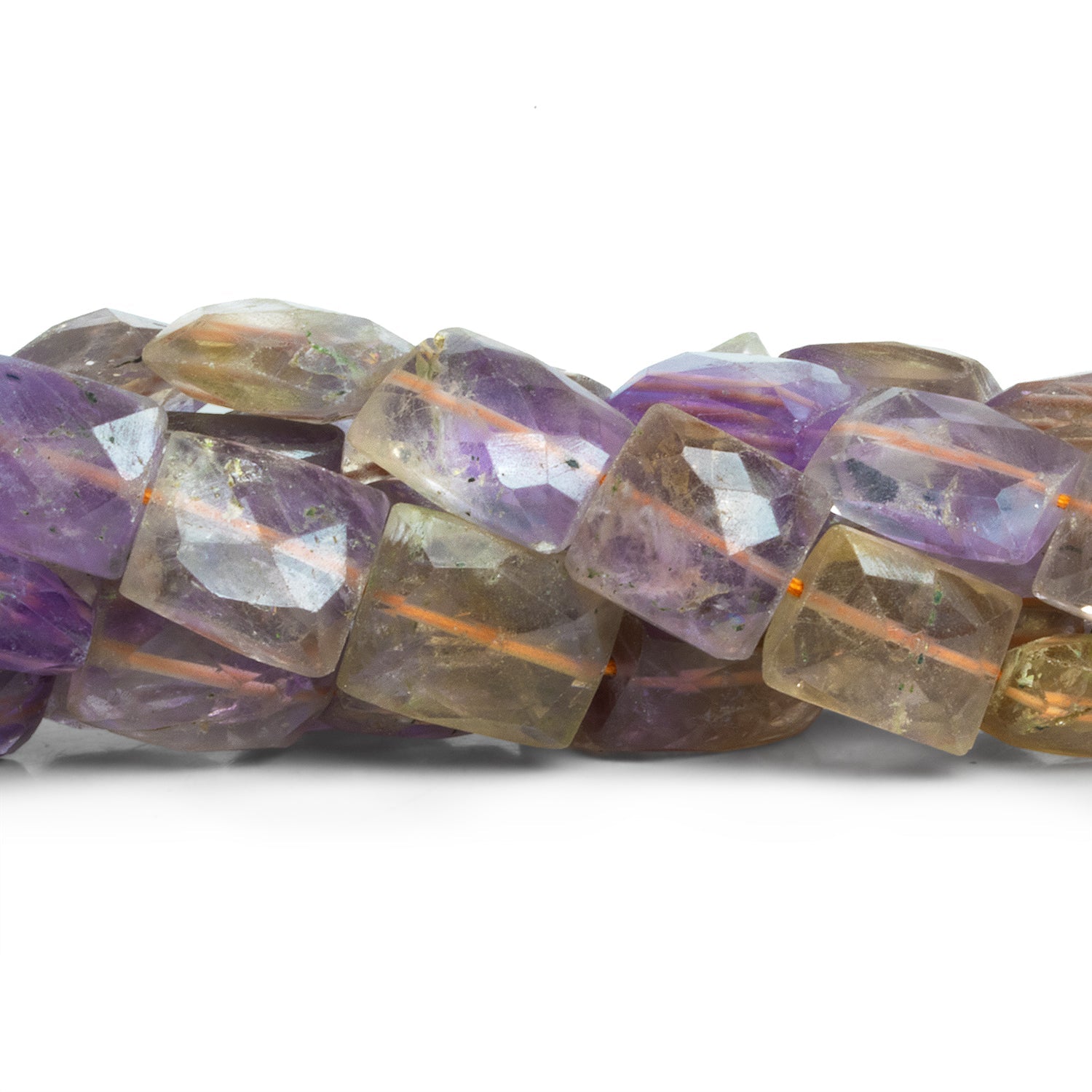 13x11mm Ametrine Faceted Rectangles 15 inch 28 beads - The Bead Traders