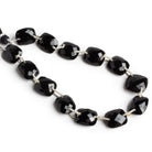 13x11mm Black Agate Double Drilled Cushions 9 inch 13 beads - The Bead Traders