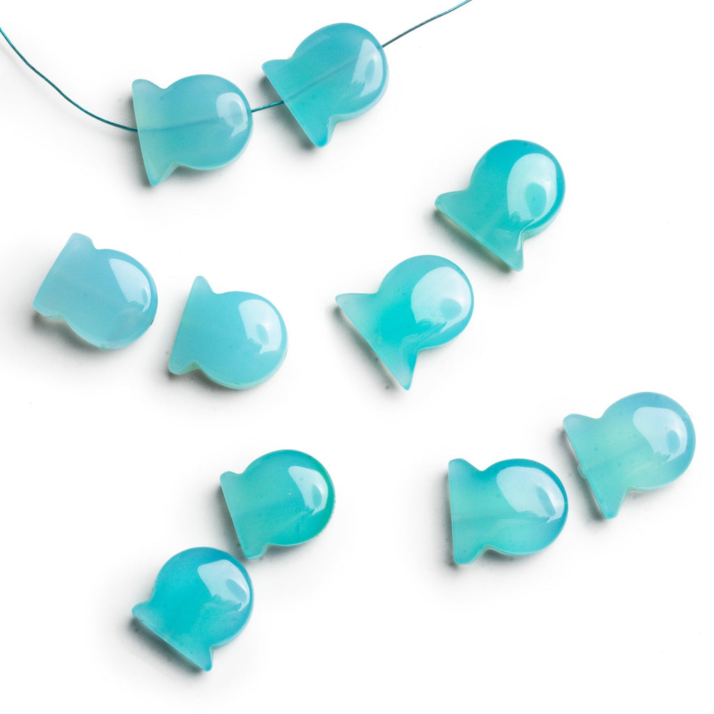 13x12mm Blue Chalcedony Fish Focals Set of 2 Beads - The Bead Traders