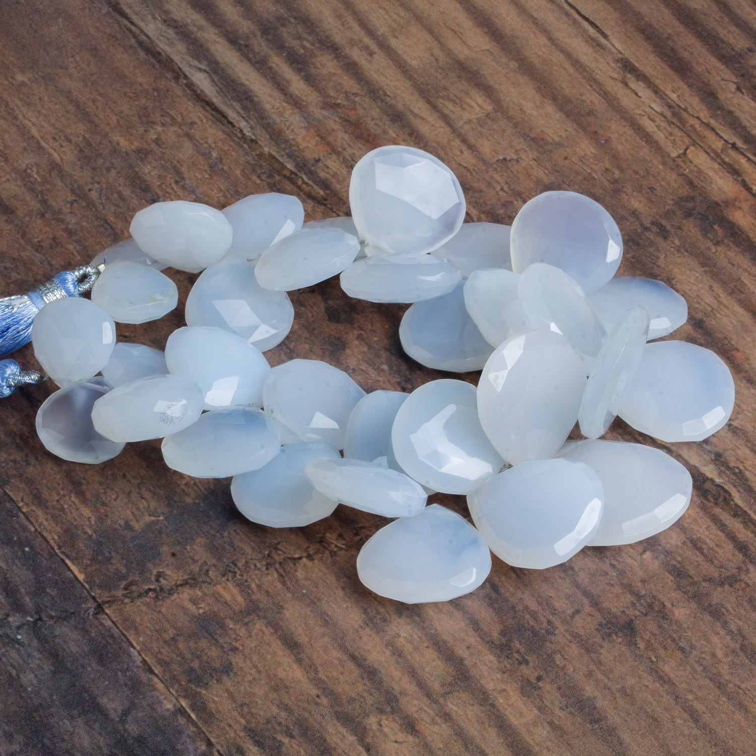 13x21mm Turkish Chalcedony Faceted Hearts 8 inch 31 beads - The Bead Traders