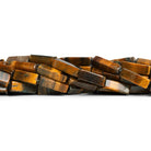 13x4mm Tiger's Eye Rectangles 15 inch 28 beads - The Bead Traders