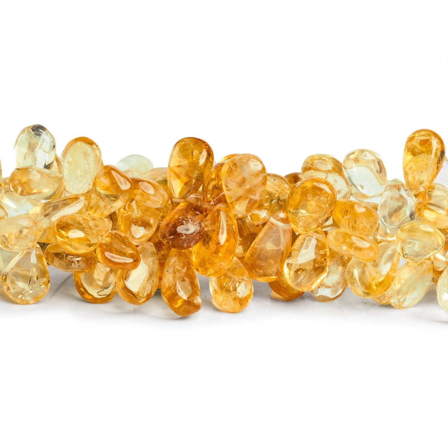 13x7mm Citrine Plain Pears 7.5 inch 50 beads - The Bead Traders