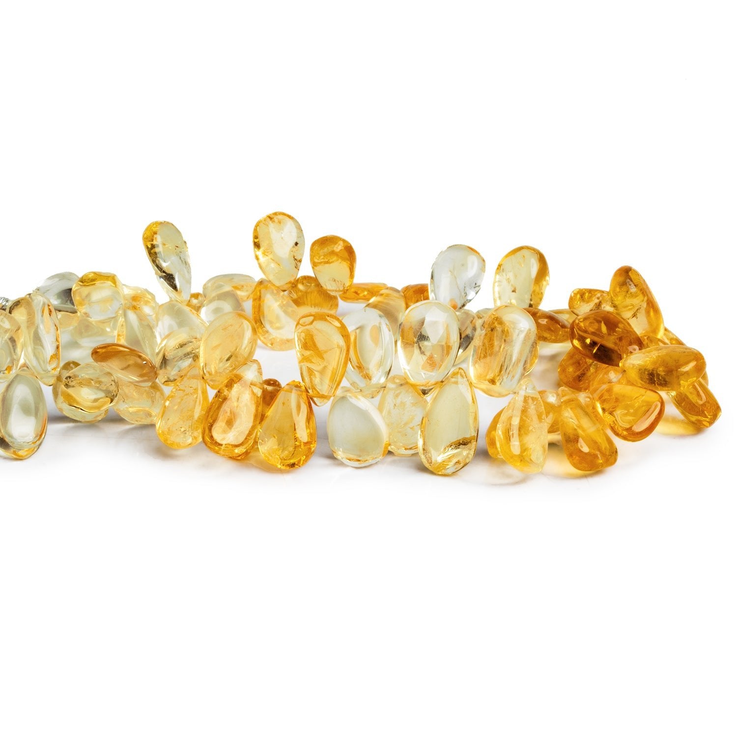 13x7mm Citrine Plain Pears 7.5 inch 50 beads - The Bead Traders