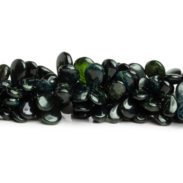 13x7mm Green Tourmaline Plain Pears 8 inch 55 beads