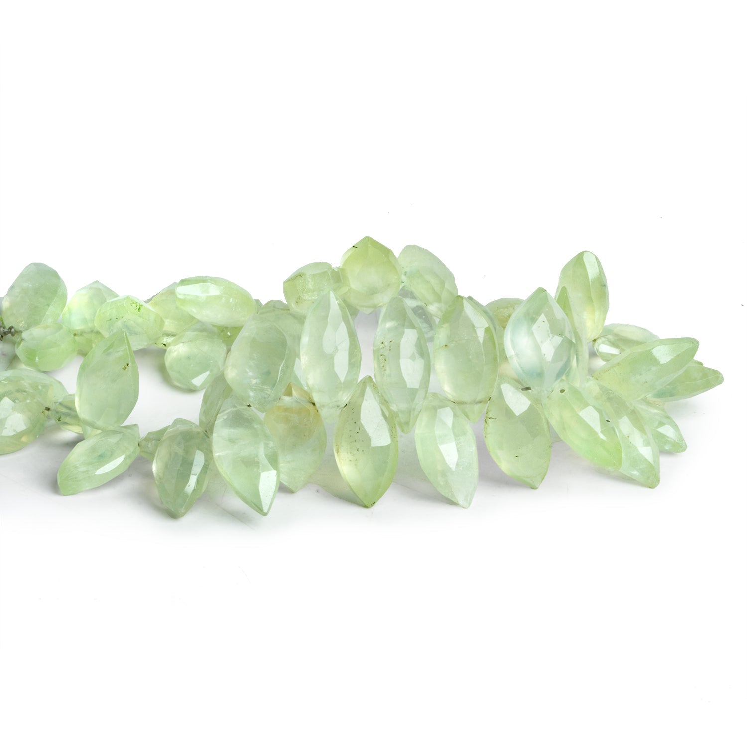 13x7mm Prehnite Faceted Marquises 8 inch 48 beads - The Bead Traders