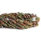 13x7mm Unakite Handcut Pear 13 inch 25 beads - The Bead Traders