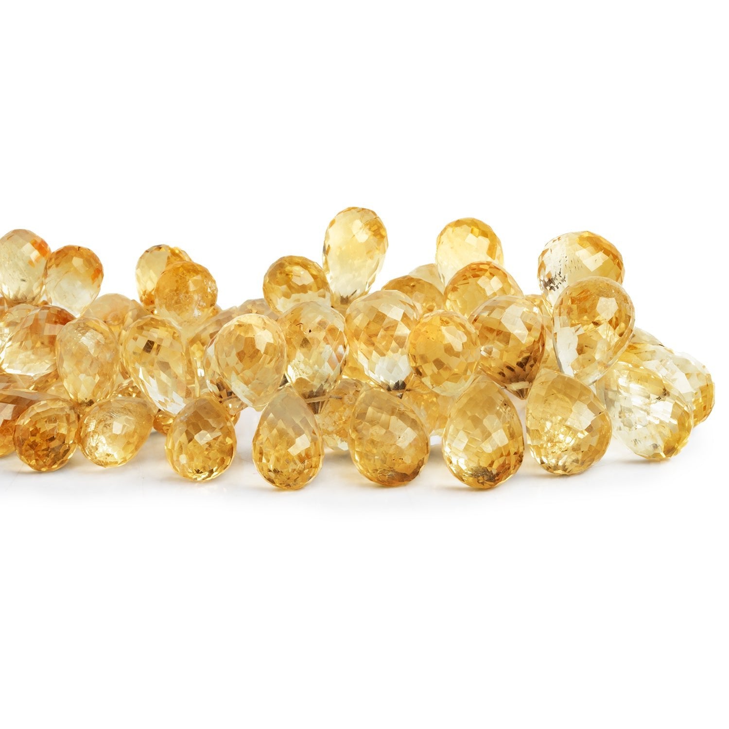 13x8mm Citrine Faceted Teardrops 7.5 inch 55 beads - The Bead Traders
