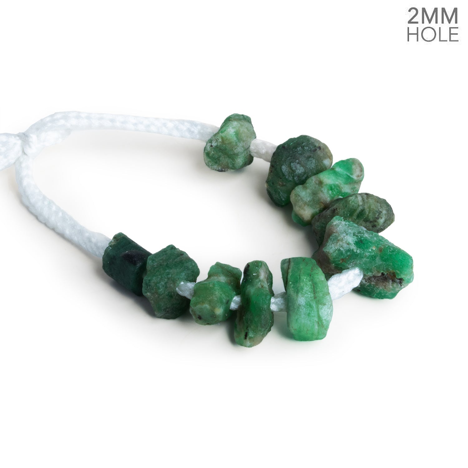 13x8mm Emerald Natural Crystals 2mm Large Hole 10 Beads - The Bead Traders