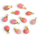 13x8mm Gold Leafed Watermelon Chalcedony Pear Pendant 1 Bead - The Bead Traders