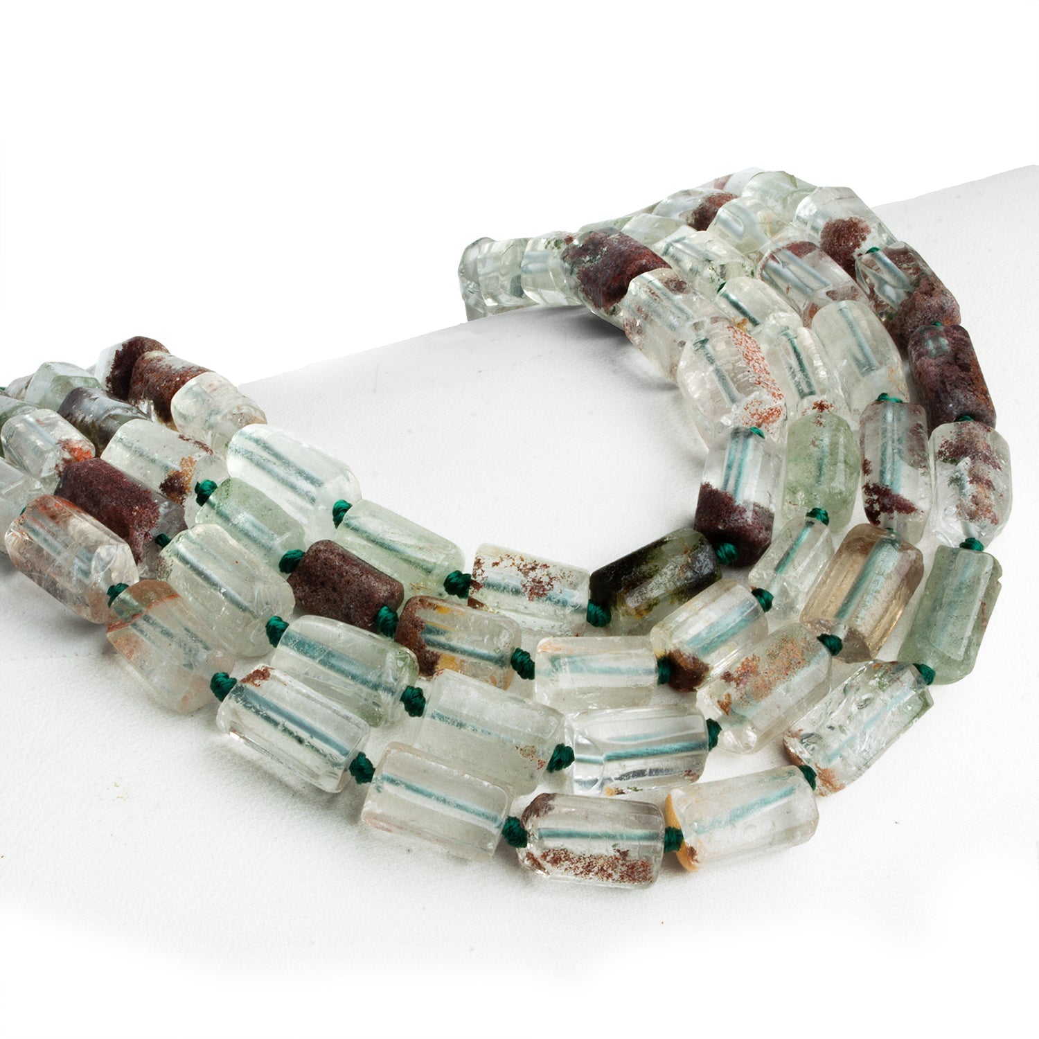 13x8mm Lodolite Faceted Tubes 15 inch 27 beads - The Bead Traders