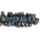 13x8mm Mystic Labradorite Faceted Teardrops 8 inch 55 beads - The Bead Traders