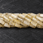 13x8mm Rutilated Quartz Plain Tubes 15 inch - The Bead Traders