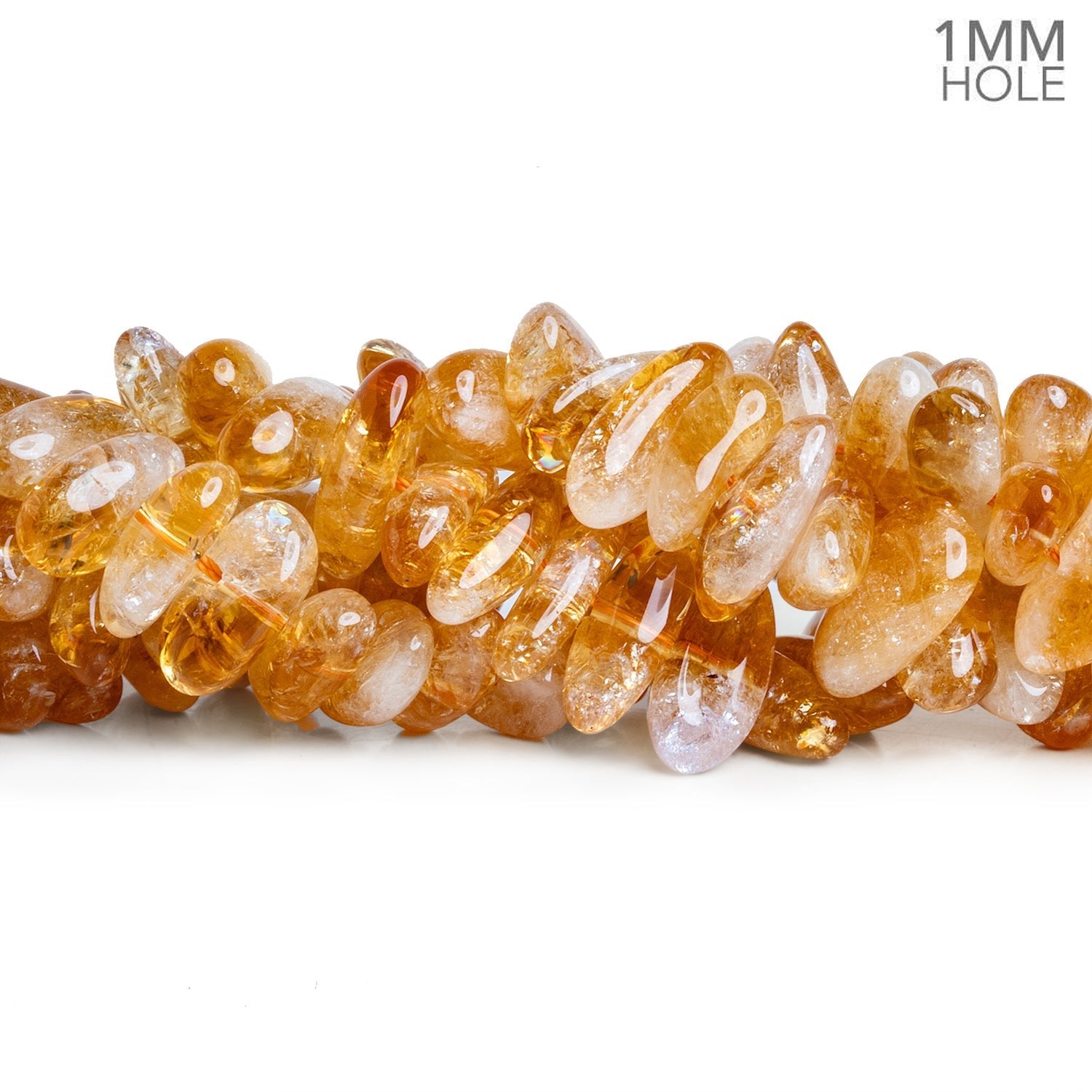 13x9mm Bi - Color Citrine Plain Nuggets 16 inch 63 beads - The Bead Traders