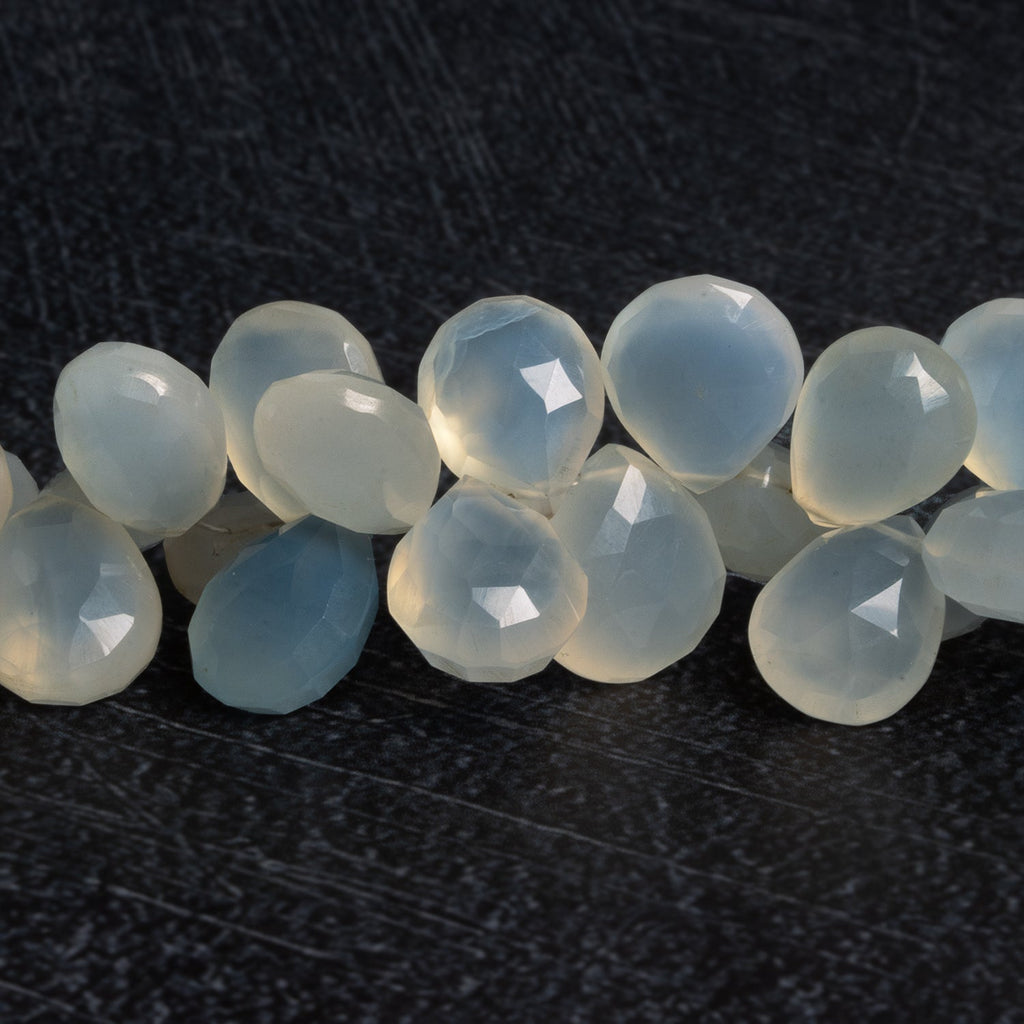 13x9mm Chalcedony Faceted Pears 7.5 inch 45 beads - The Bead Traders