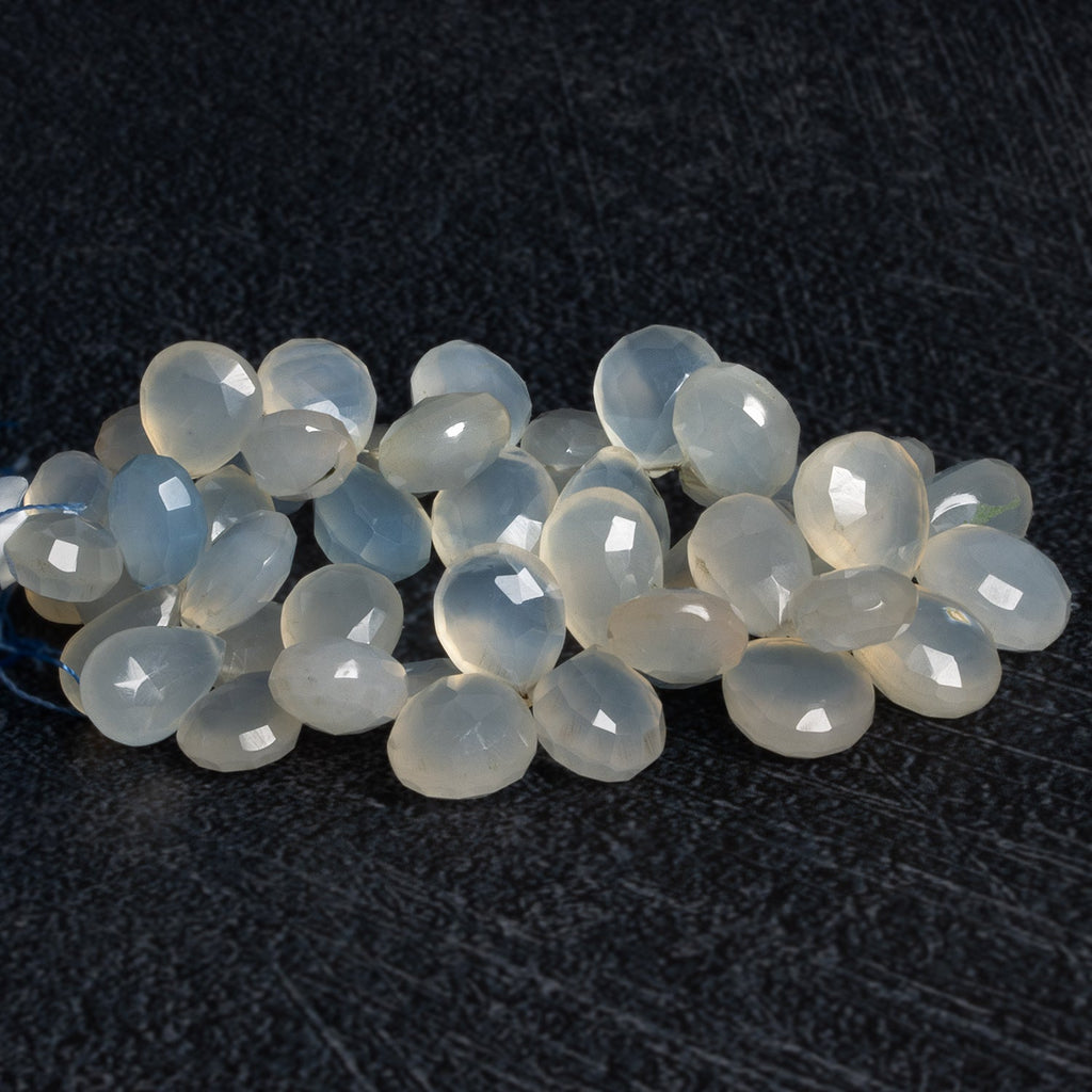 13x9mm Chalcedony Faceted Pears 7.5 inch 45 beads - The Bead Traders