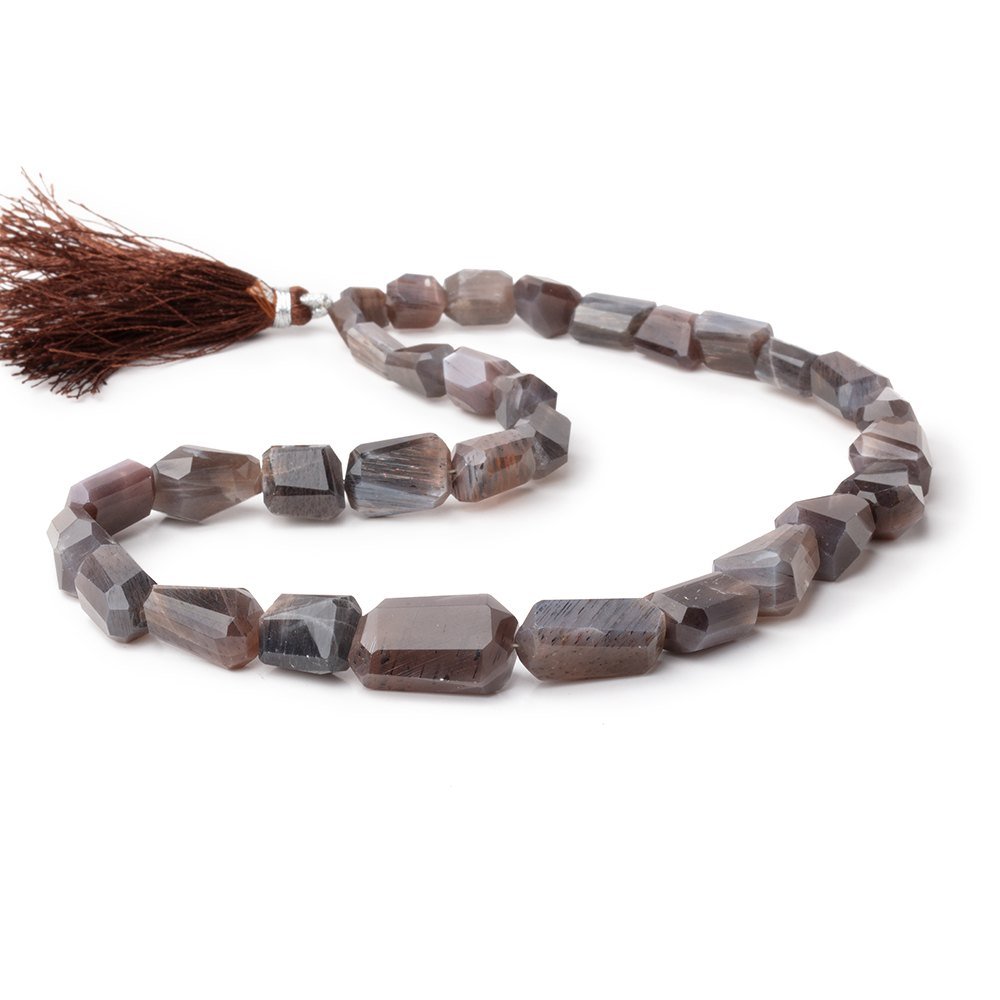 13x9mm Chocolate Moonstone Faceted Nuggets 16 inch 32 Beads - The Bead Traders