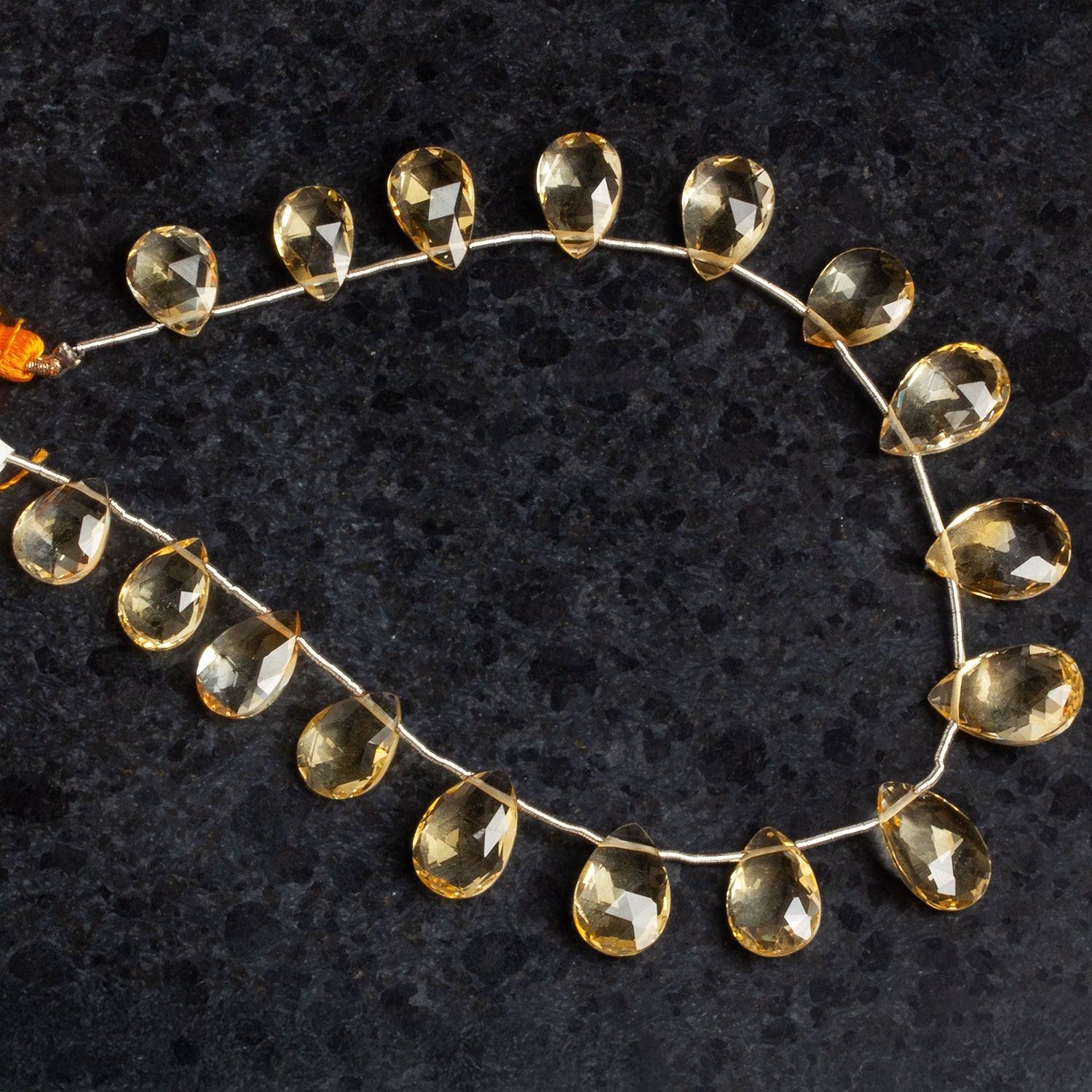 13x9mm Citrine Faceted Pears 8 inch 17 beads - The Bead Traders