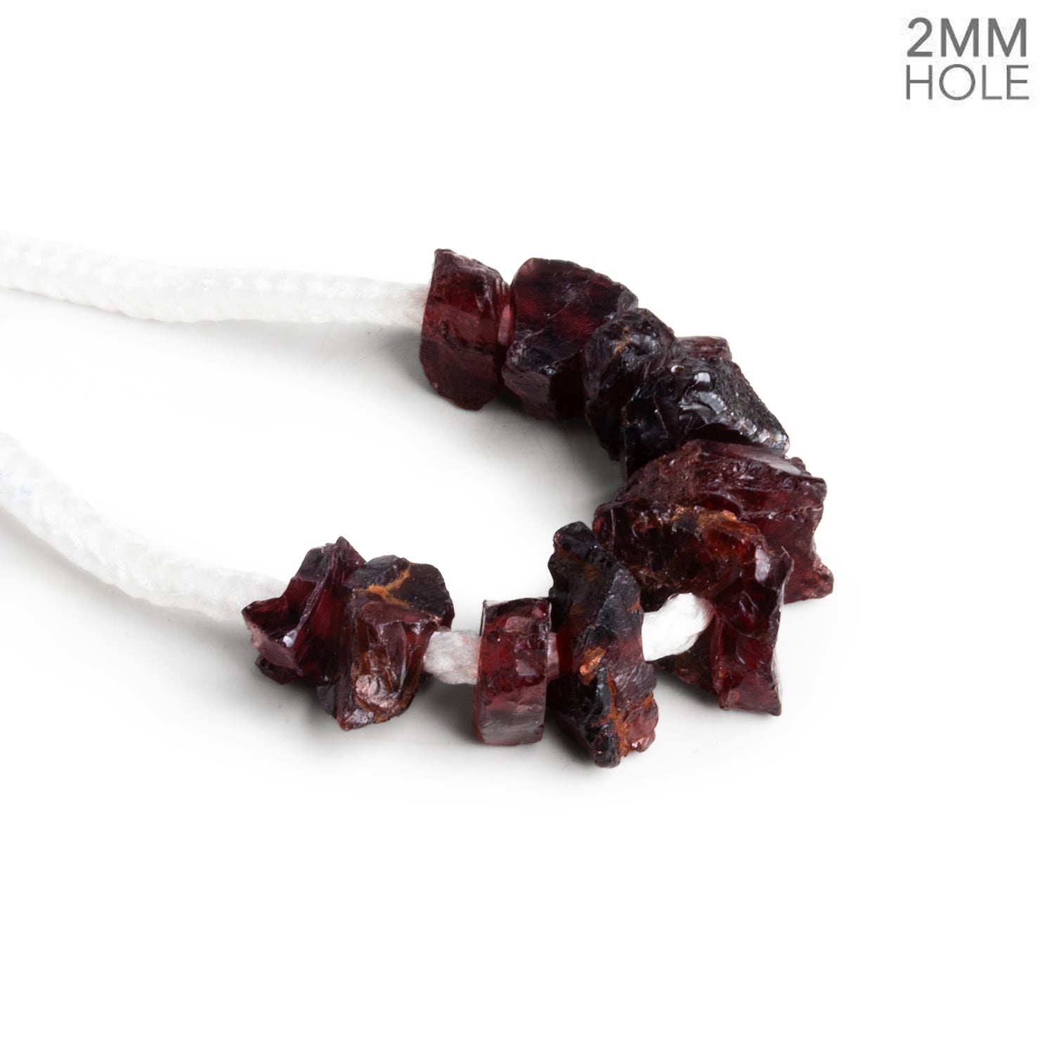 13x9mm Garnet 2mm Large Hole Natural Crystals 10 Beads - The Bead Traders