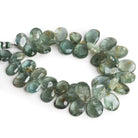 13x9mm Moss Aquamarine Faceted Pears 8 inch 37 beads - The Bead Traders