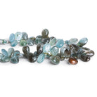 13x9mm Moss Aquamarine Faceted Pears 8 inch 45 beads - The Bead Traders