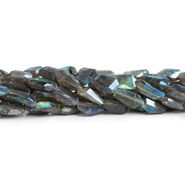 13x9mm Mystic Labradorite Faceted Nuggets 16 inch 30 beads