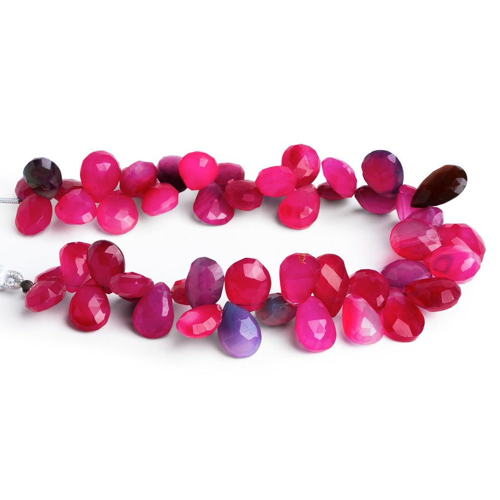 13x9mm Pink Chalcedony Faceted Pears 8 inch 50 beads - The Bead Traders