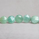 14 - 17mm Aquamarine Faceted Coins 8 inch 14 beads - The Bead Traders
