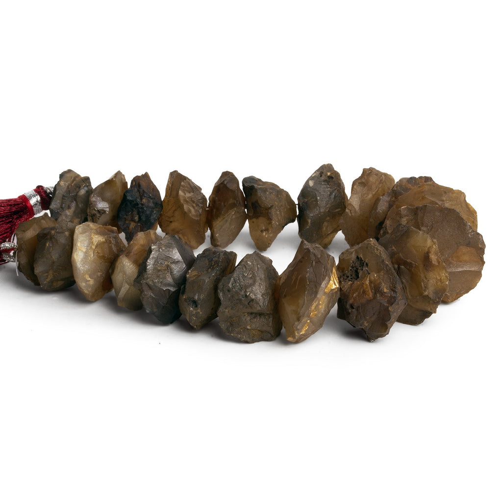 14 - 21mm Walnut Brown Agate Hammer Faceted Discs 7 inch 20 beads - The Bead Traders