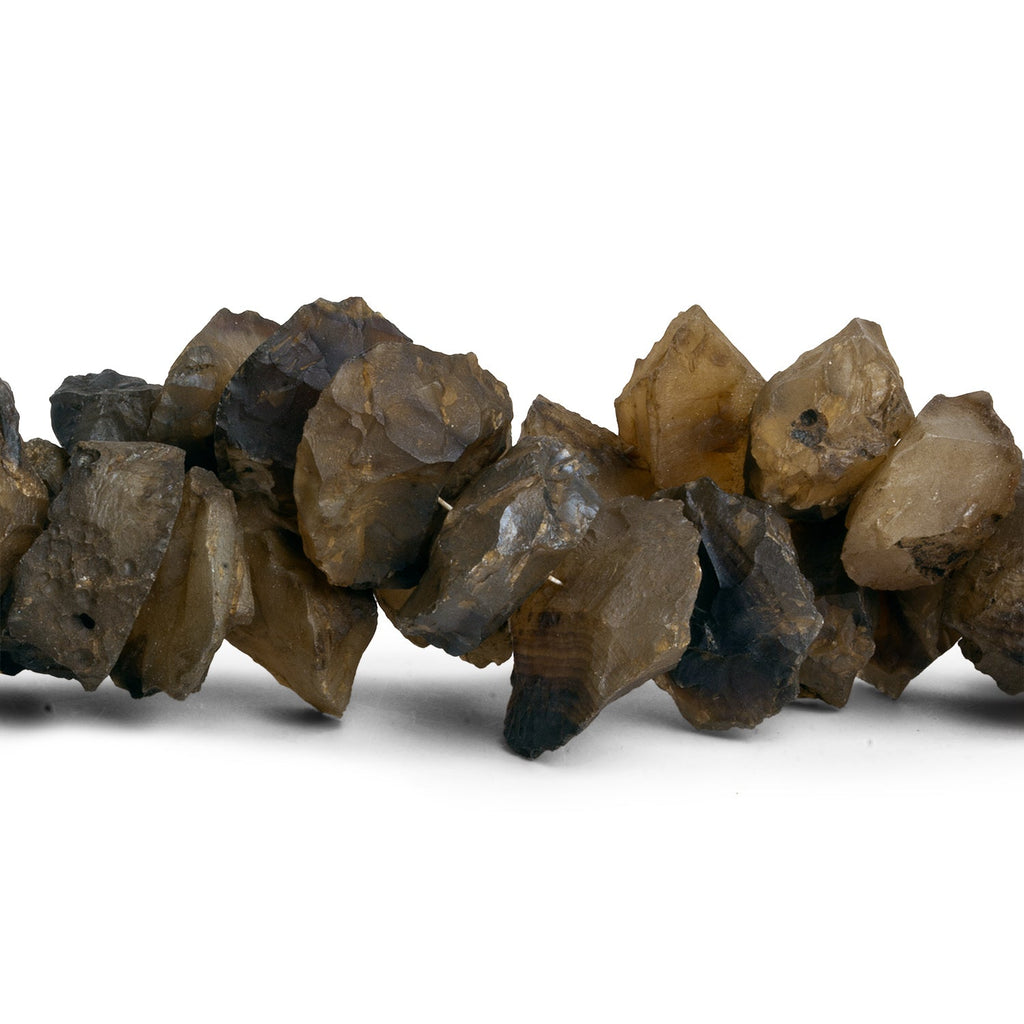 14 - 21mm Walnut Brown Agate Hammer Faceted Discs 7 inch 20 beads - The Bead Traders