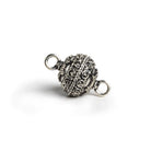 14mm Antiqued Silver Plated Copper Magnetic Clasp 1 Bead - The Bead Traders