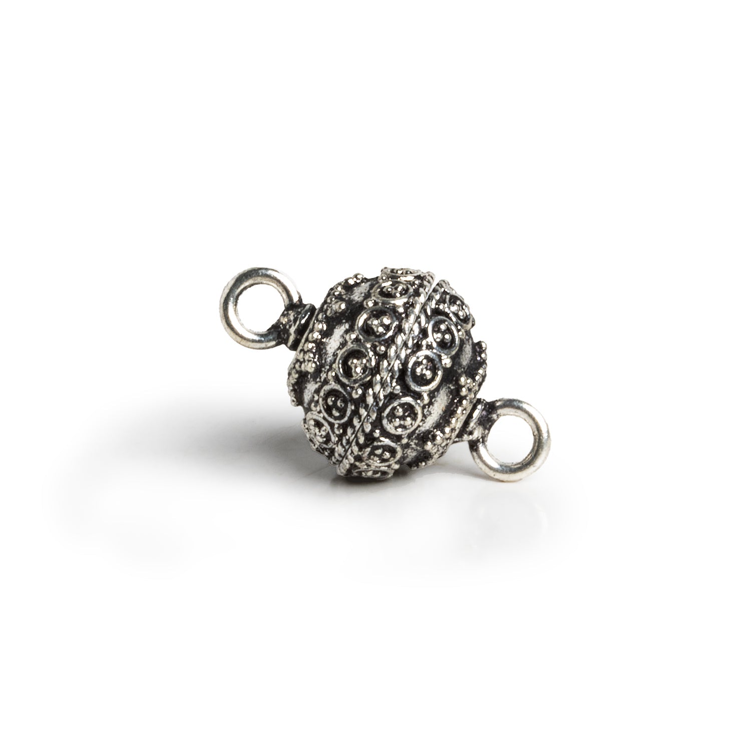 14mm Antiqued Silver Plated Copper Magnetic Clasp 1 Bead - The Bead Traders