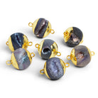 14mm Gold Leafed Drusy Round Connector 1 Bead - The Bead Traders