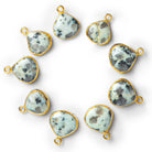 14mm Gold Leafed Jelly Jasper Heart Pendant 1 Bead - The Bead Traders
