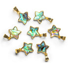 14mm Gold Tone Bezeled Abalone Star Pendant 1 Bead - The Bead Traders