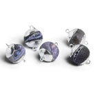 14mm Silver Leafed Drusy Round Connector 1 Bead - The Bead Traders
